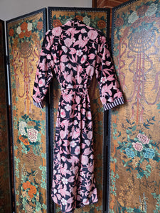 Velvet Luxe Robe - Midnight Peony