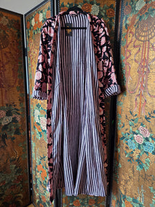Velvet Luxe Robe - Midnight Peony