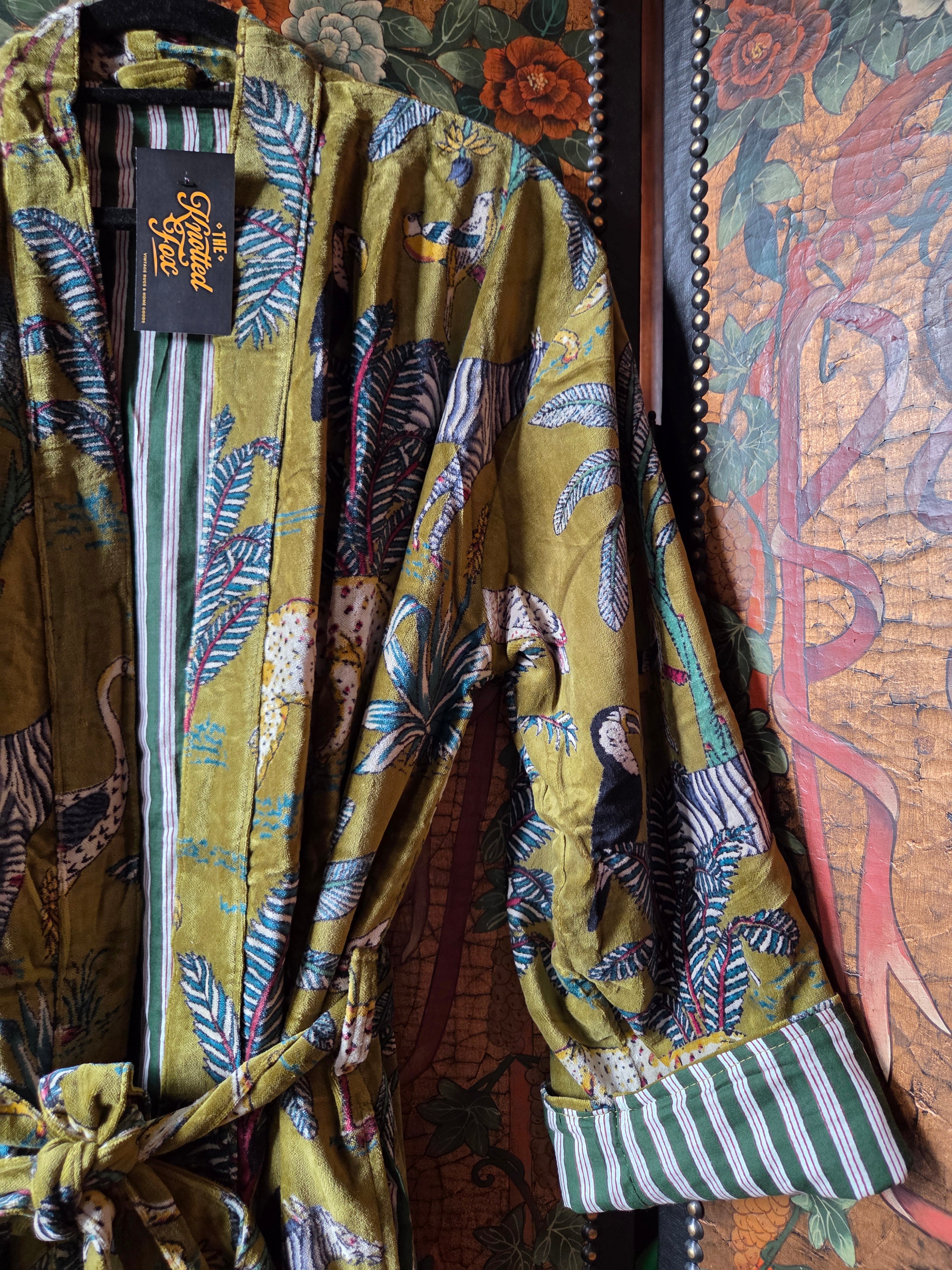Velvet Luxe Robe - Sage Safari
