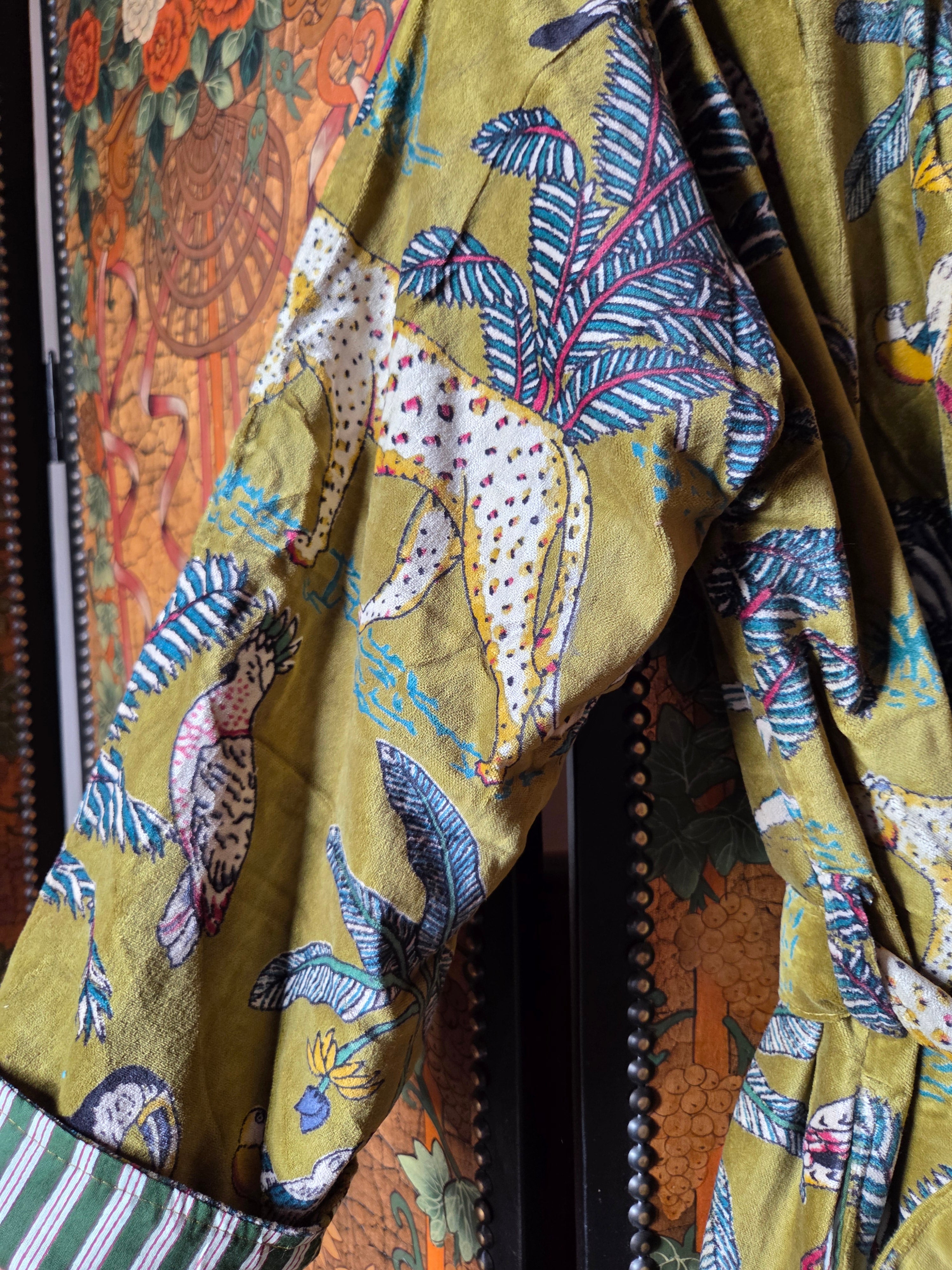 Velvet Luxe Robe - Sage Safari