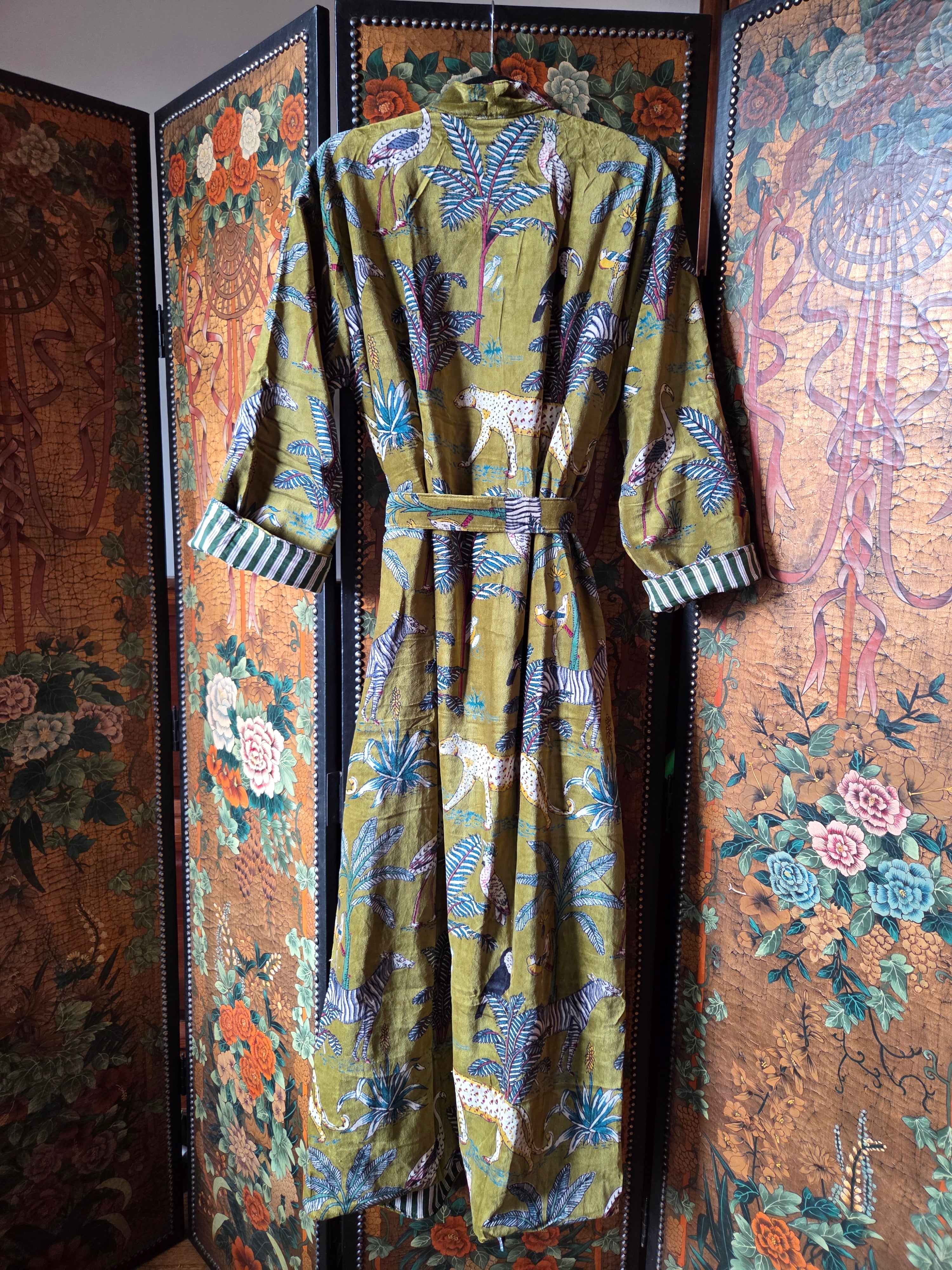 Velvet Luxe Robe - Sage Safari