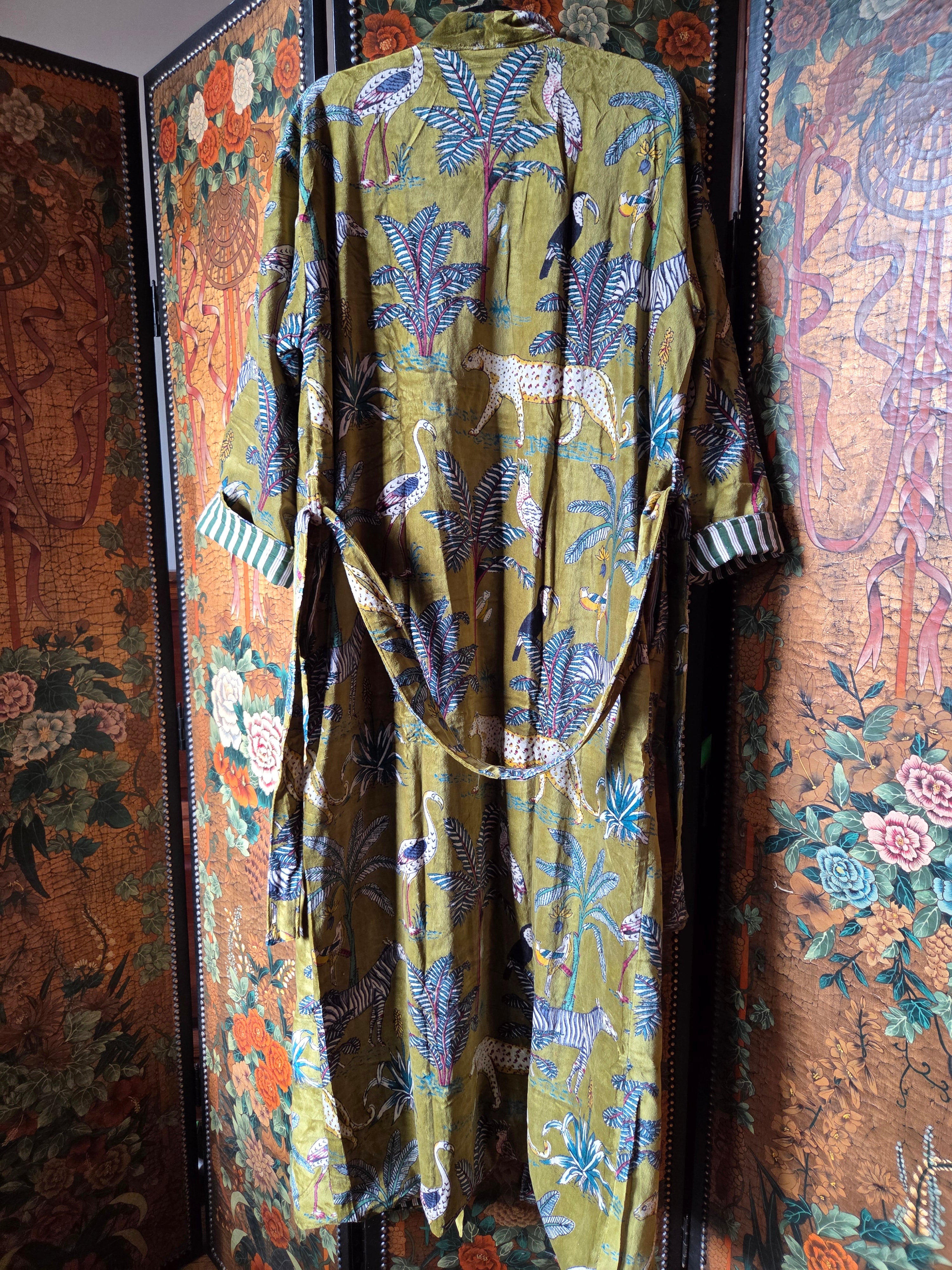 Velvet Luxe Robe - Sage Safari