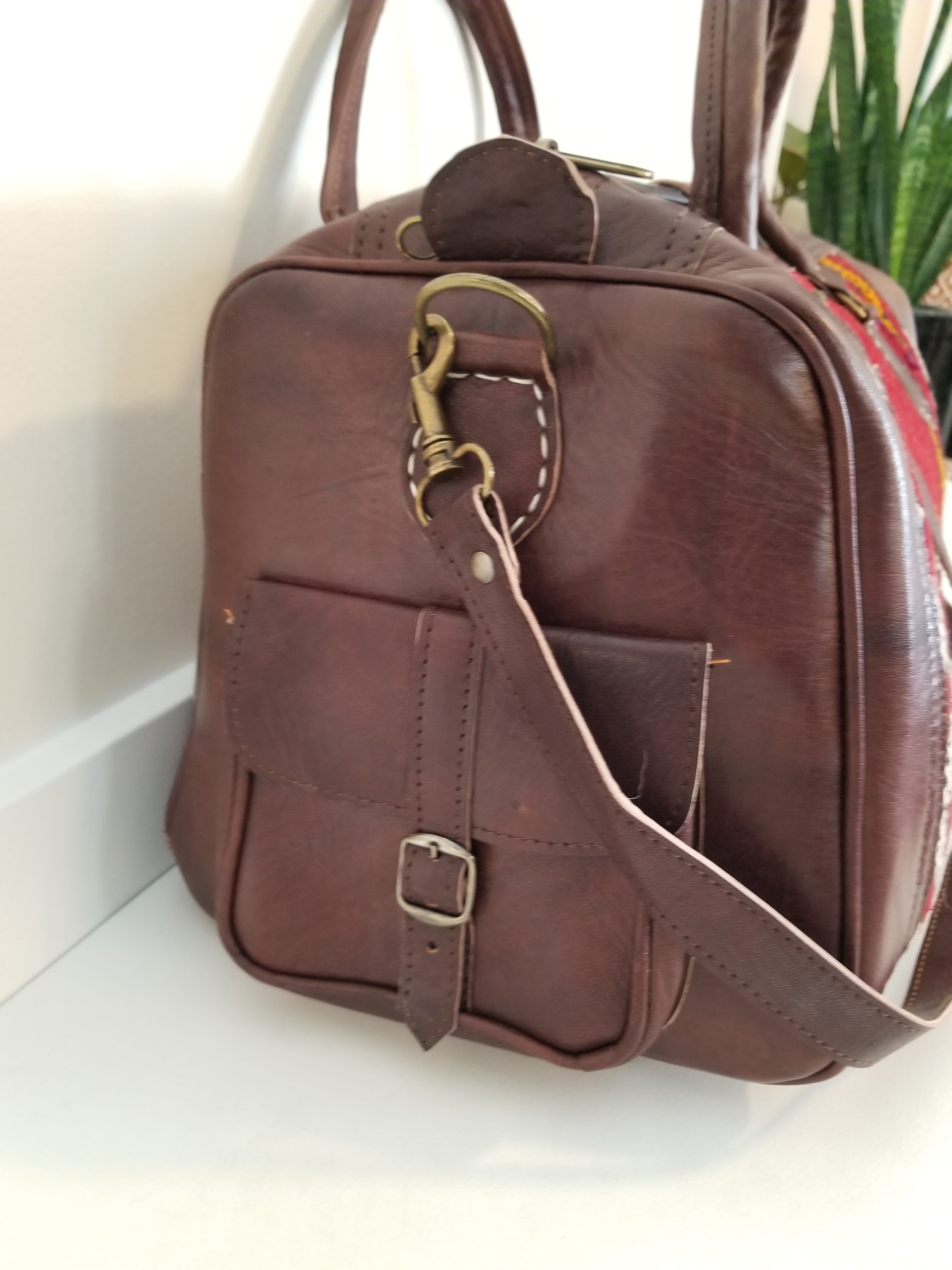 Kilim Leather Weekender Bag